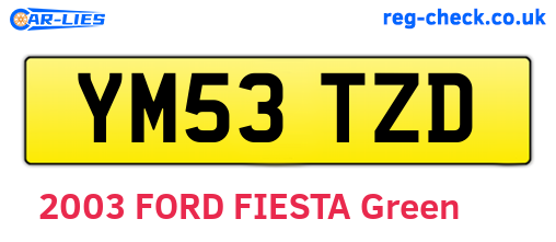 YM53TZD are the vehicle registration plates.