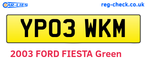 YP03WKM are the vehicle registration plates.