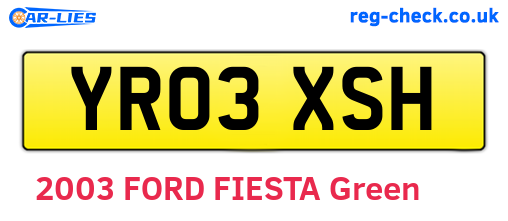 YR03XSH are the vehicle registration plates.