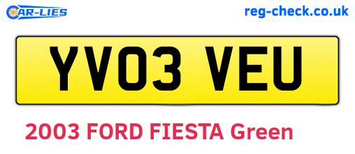 YV03VEU are the vehicle registration plates.