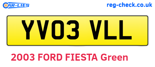 YV03VLL are the vehicle registration plates.