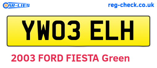 YW03ELH are the vehicle registration plates.