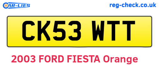CK53WTT are the vehicle registration plates.