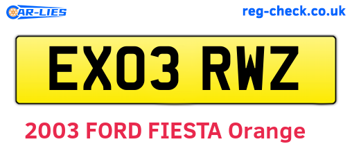 EX03RWZ are the vehicle registration plates.