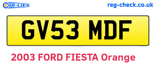 GV53MDF are the vehicle registration plates.