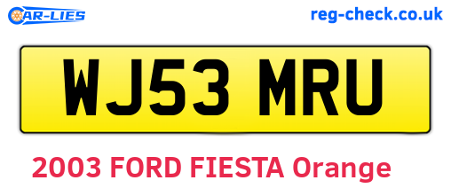 WJ53MRU are the vehicle registration plates.