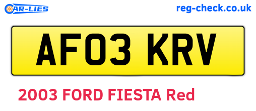 AF03KRV are the vehicle registration plates.