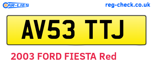 AV53TTJ are the vehicle registration plates.