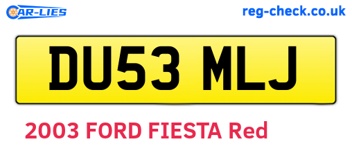 DU53MLJ are the vehicle registration plates.