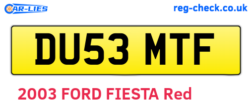 DU53MTF are the vehicle registration plates.