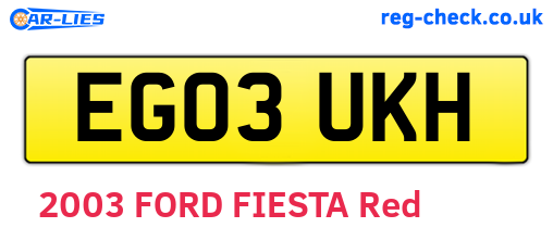 EG03UKH are the vehicle registration plates.