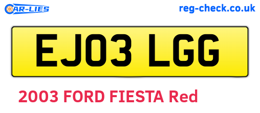 EJ03LGG are the vehicle registration plates.