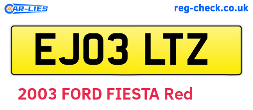 EJ03LTZ are the vehicle registration plates.