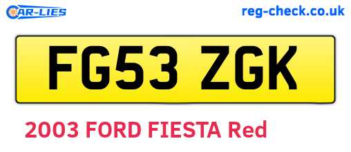 FG53ZGK are the vehicle registration plates.
