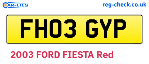 FH03GYP are the vehicle registration plates.