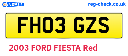 FH03GZS are the vehicle registration plates.