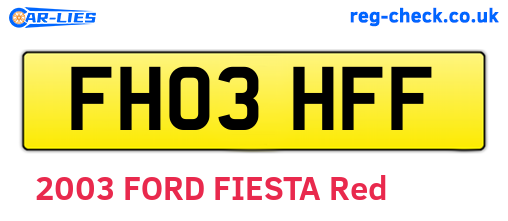 FH03HFF are the vehicle registration plates.