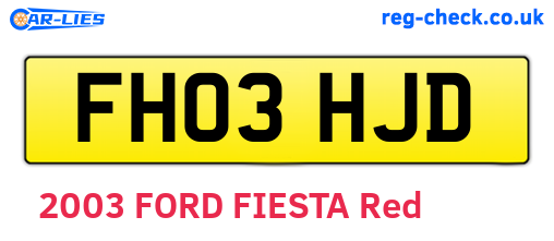 FH03HJD are the vehicle registration plates.