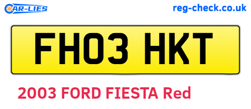 FH03HKT are the vehicle registration plates.