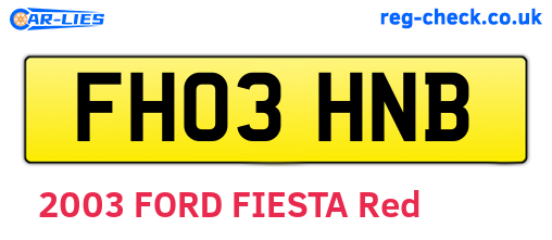 FH03HNB are the vehicle registration plates.