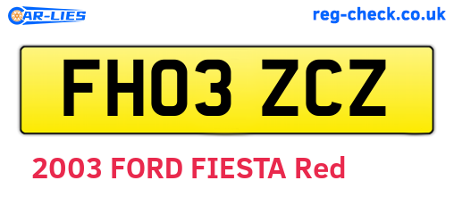 FH03ZCZ are the vehicle registration plates.