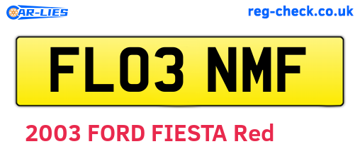 FL03NMF are the vehicle registration plates.