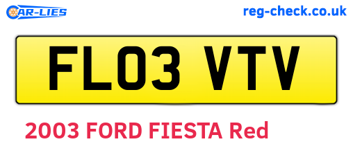 FL03VTV are the vehicle registration plates.
