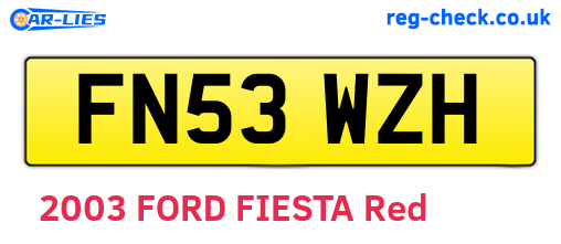 FN53WZH are the vehicle registration plates.