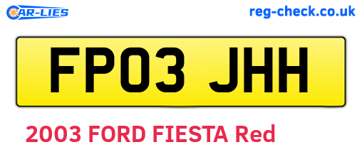 FP03JHH are the vehicle registration plates.