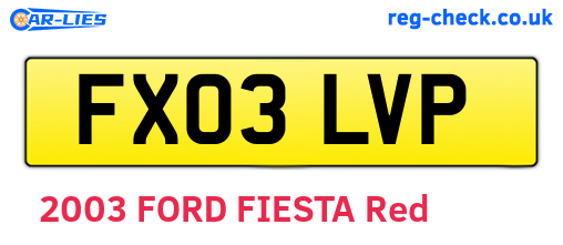 FX03LVP are the vehicle registration plates.