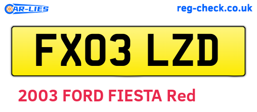 FX03LZD are the vehicle registration plates.