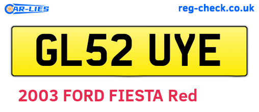 GL52UYE are the vehicle registration plates.