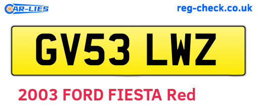 GV53LWZ are the vehicle registration plates.