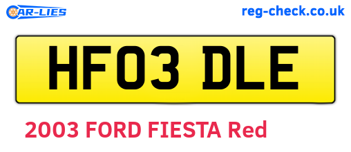 HF03DLE are the vehicle registration plates.