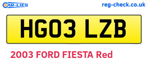 HG03LZB are the vehicle registration plates.