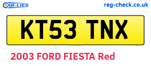 KT53TNX are the vehicle registration plates.