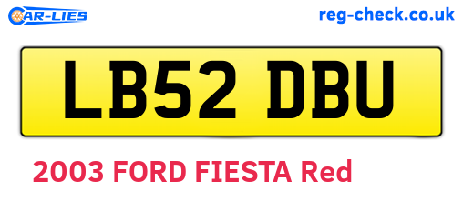 LB52DBU are the vehicle registration plates.