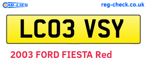 LC03VSY are the vehicle registration plates.