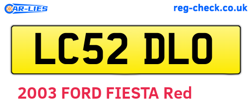 LC52DLO are the vehicle registration plates.