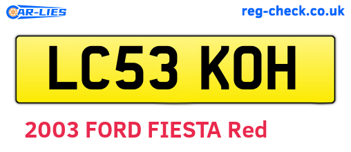 LC53KOH are the vehicle registration plates.