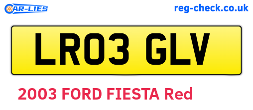 LR03GLV are the vehicle registration plates.