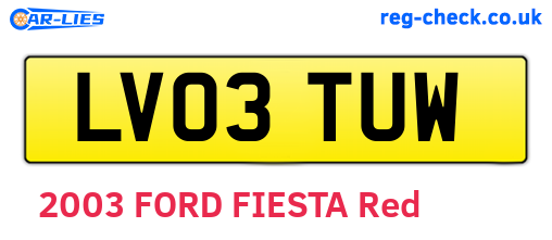 LV03TUW are the vehicle registration plates.
