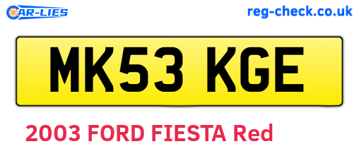 MK53KGE are the vehicle registration plates.