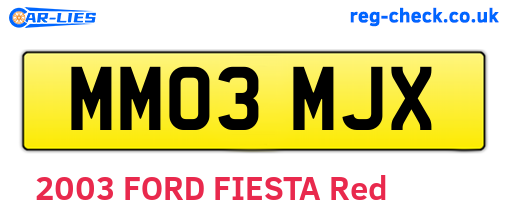 MM03MJX are the vehicle registration plates.
