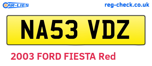 NA53VDZ are the vehicle registration plates.