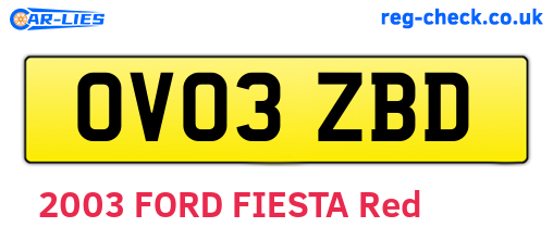 OV03ZBD are the vehicle registration plates.