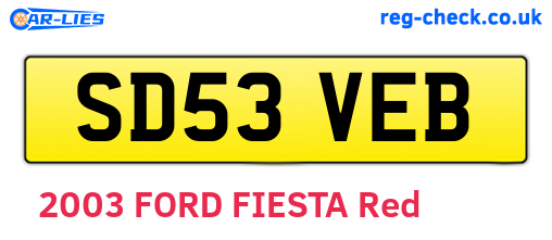SD53VEB are the vehicle registration plates.