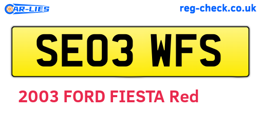 SE03WFS are the vehicle registration plates.