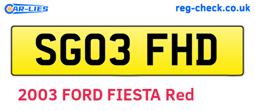 SG03FHD are the vehicle registration plates.
