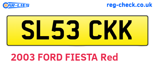 SL53CKK are the vehicle registration plates.